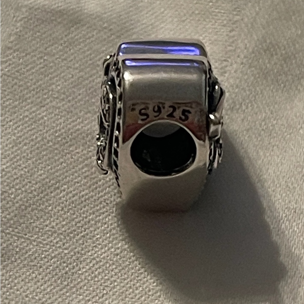Heart-Shaped Sterling Silver 925 Charm with Number “50” and Pink & Blue Accents - Picture 3 of 5